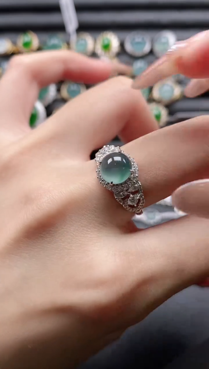 【闪购商品】翡翠戒指银S925镶嵌51151