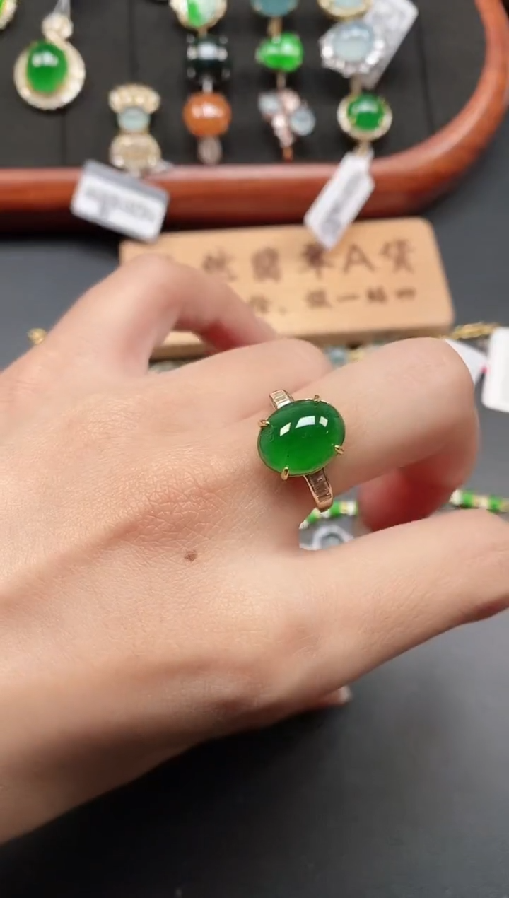 银S925镶嵌戒指翡翠11111