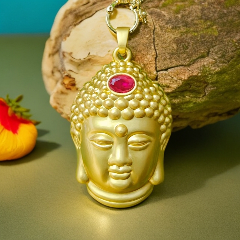 培育红宝石【兰总专属】BM-S162#平安如来合金镶嵌培育红宝石佛头