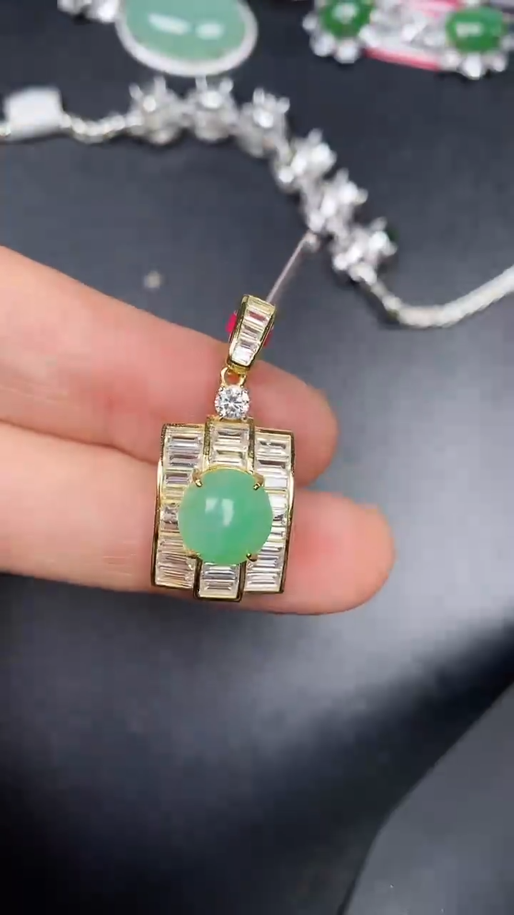 银S925镶嵌戒指翡翠6200