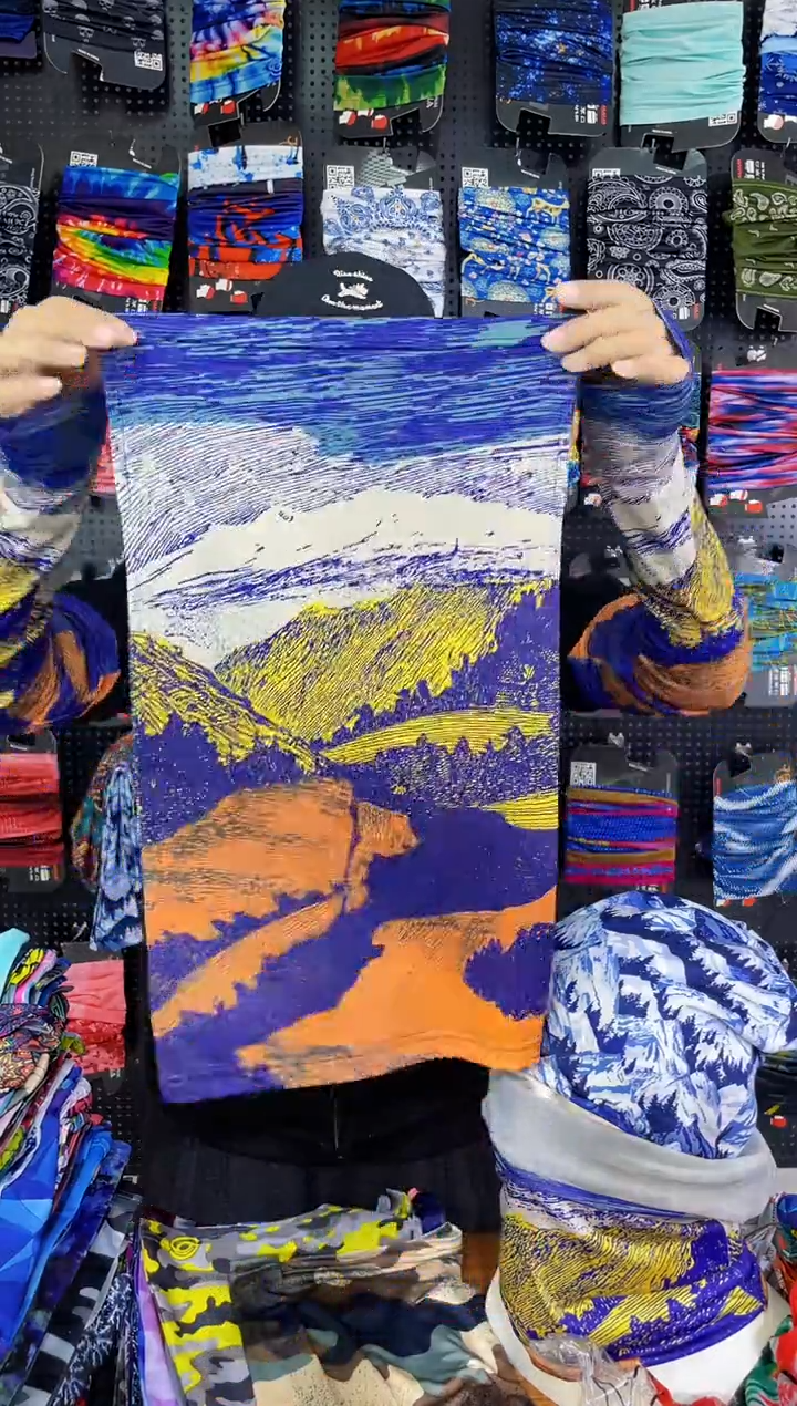 涤纶Q***n云霭雪巅面罩   围脖面罩头巾 孤品百变魔术头巾