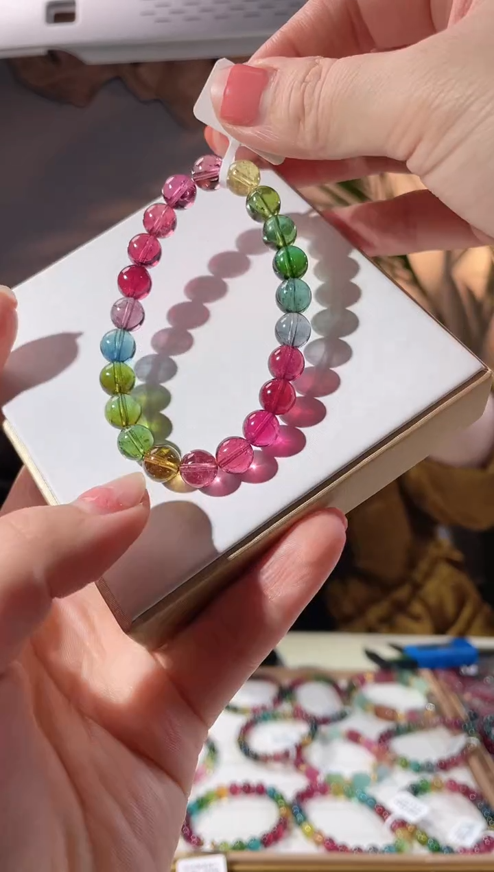 【闪购商品】碧玺手链未镶嵌单圈手链8.5+