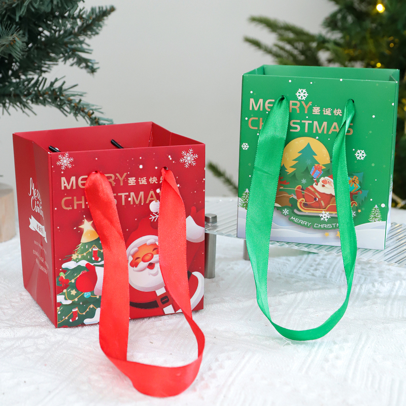 圣诞苹果手提盒礼品手提袋花艺包装礼品袋圣诞节苹果包装手提袋