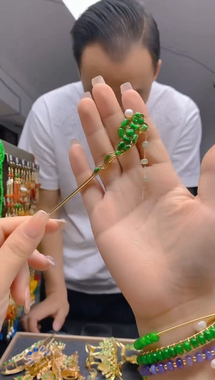 【闪购商品】翡翠耳饰合金133翡翠发簪