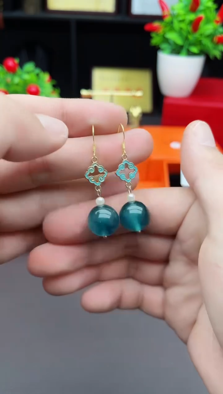 【闪购商品】玛瑙/玉髓耳钉银S925镶嵌224000