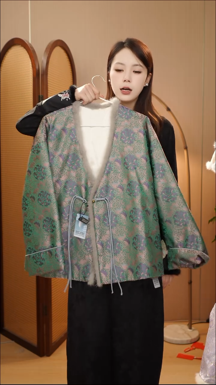 万寿牡丹夹棉外套    