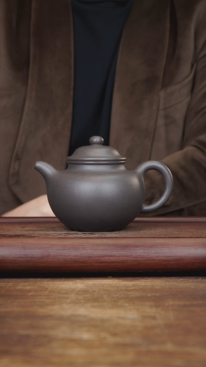 【闪购商品】紫砂茶壶420ml 主播作品全手莲子 天青