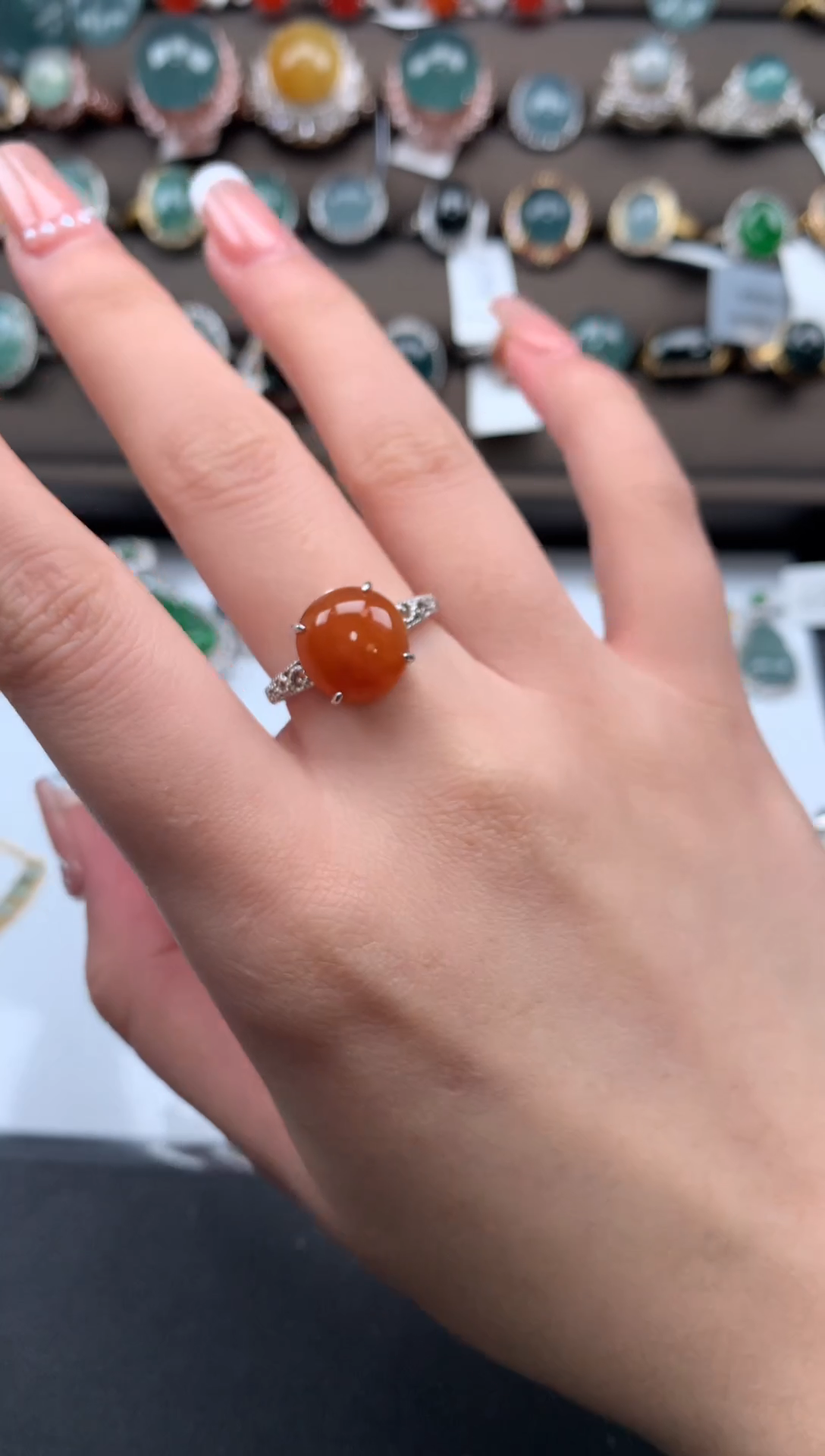 【闪购商品】翡翠戒指银S925镶嵌52141