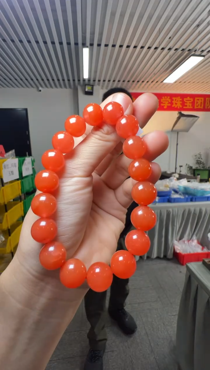 手串未镶嵌南红玛瑙约11-12mm南红圆珠单圈