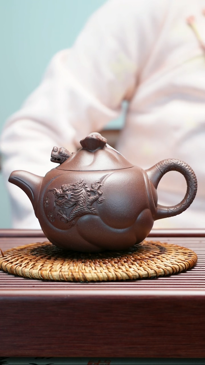 茶壶紫砂鱼化龙 350cc