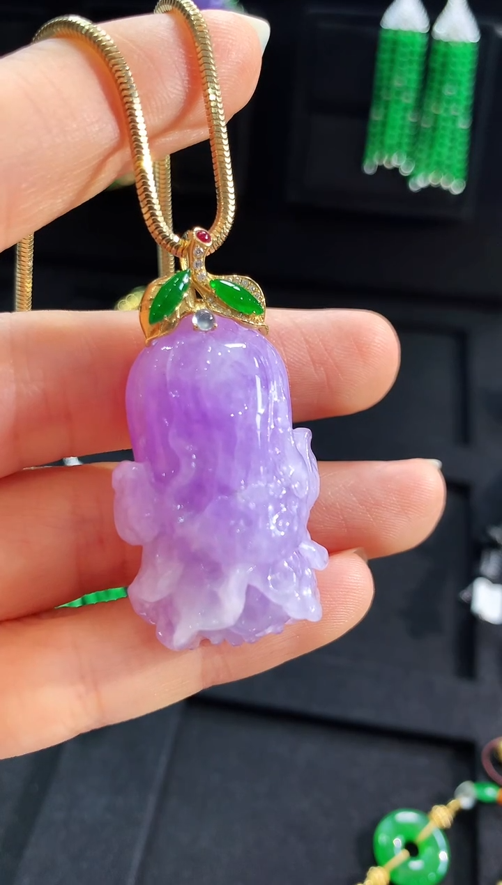 【闪购商品】翡翠吊坠(不含链)18K金镶嵌吊坠