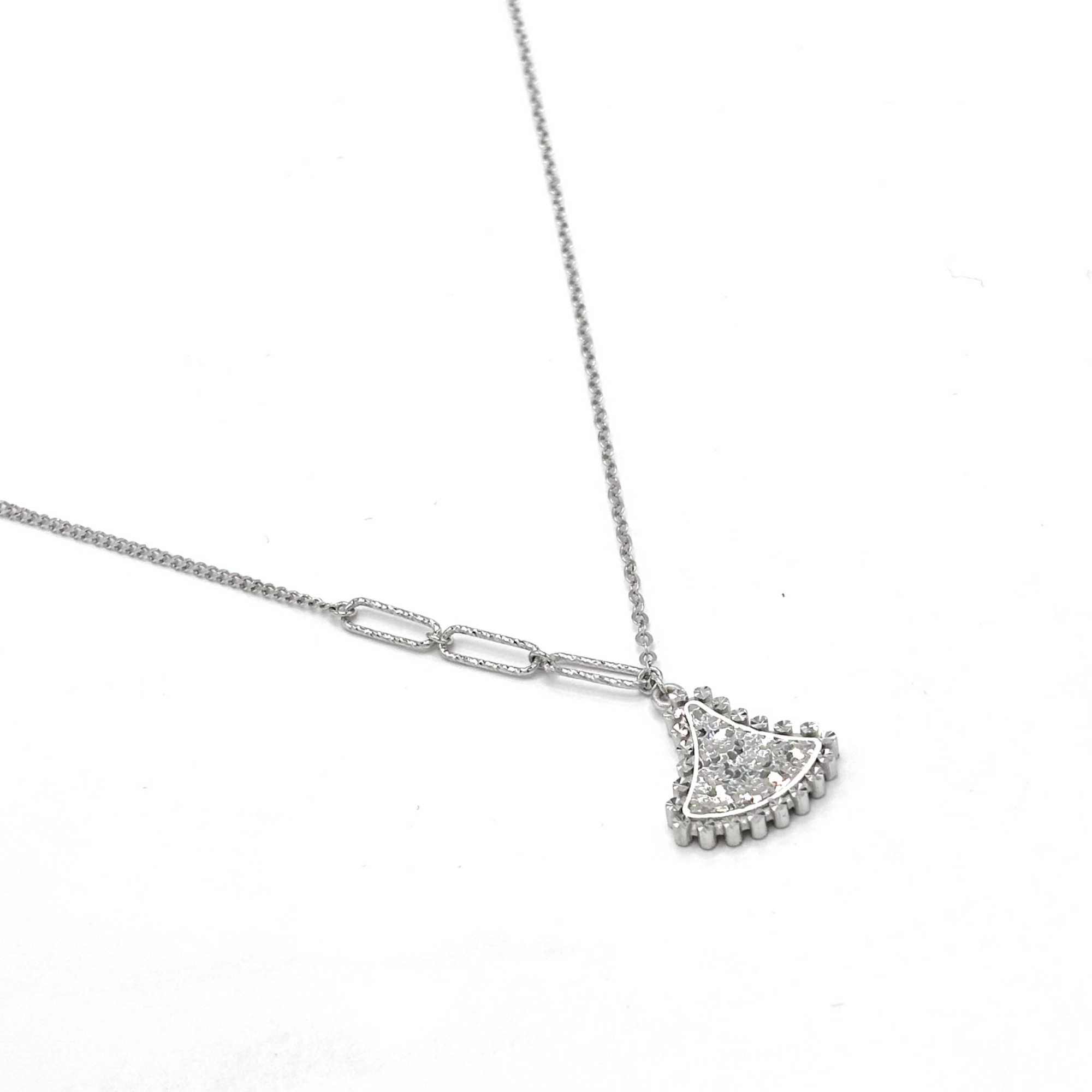 铂金PT950裙子套链碎碎冰镭射双面佩戴项链时尚闪耀大方气质百搭