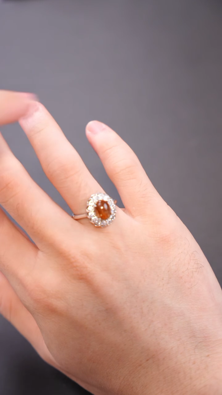 【闪购商品】水晶戒指未镶嵌Q088黑金超七戒指