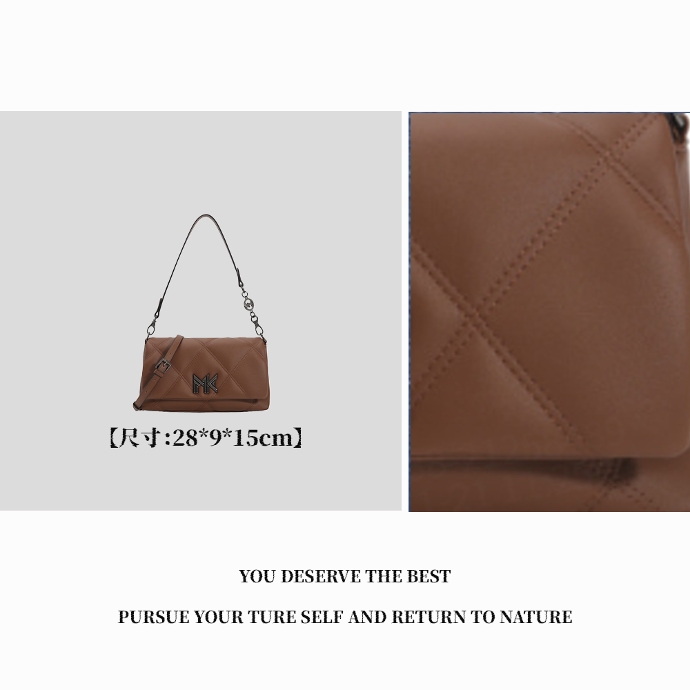 【广州特特】FES-6165-棕色斜跨小包包时尚肩包通勤秋冬简约