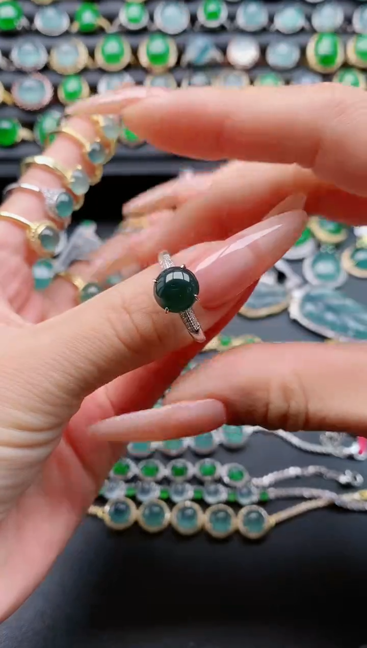 【闪购商品】翡翠戒指银S925镶嵌111111111