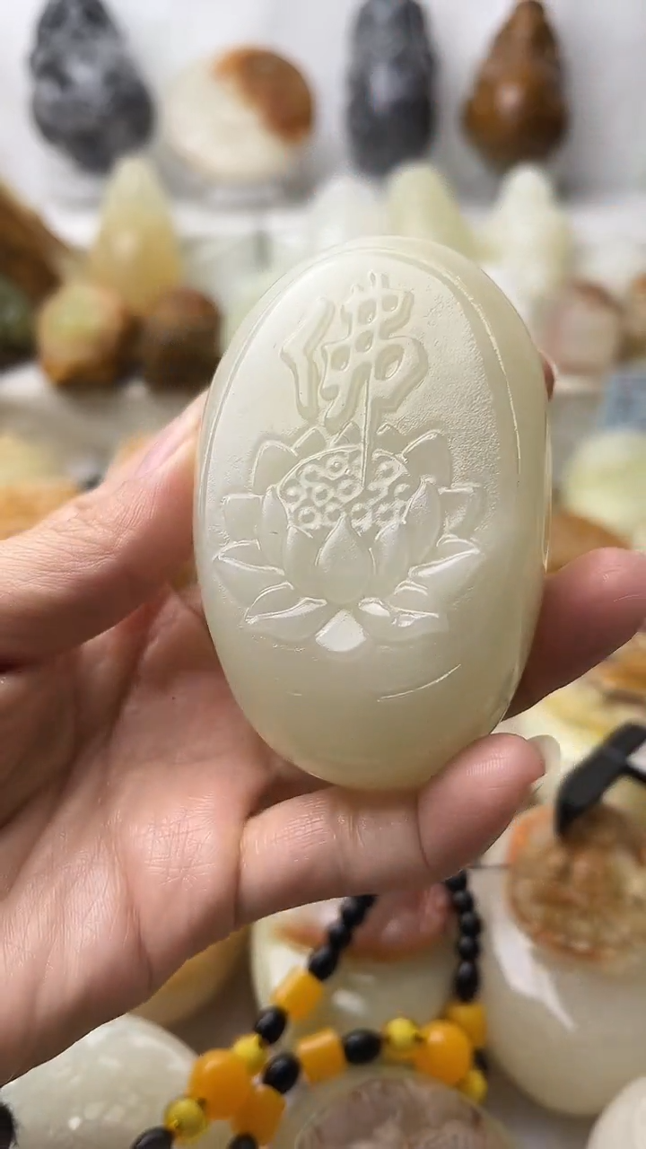 石材古青石棉纹正常不退换佛莲花