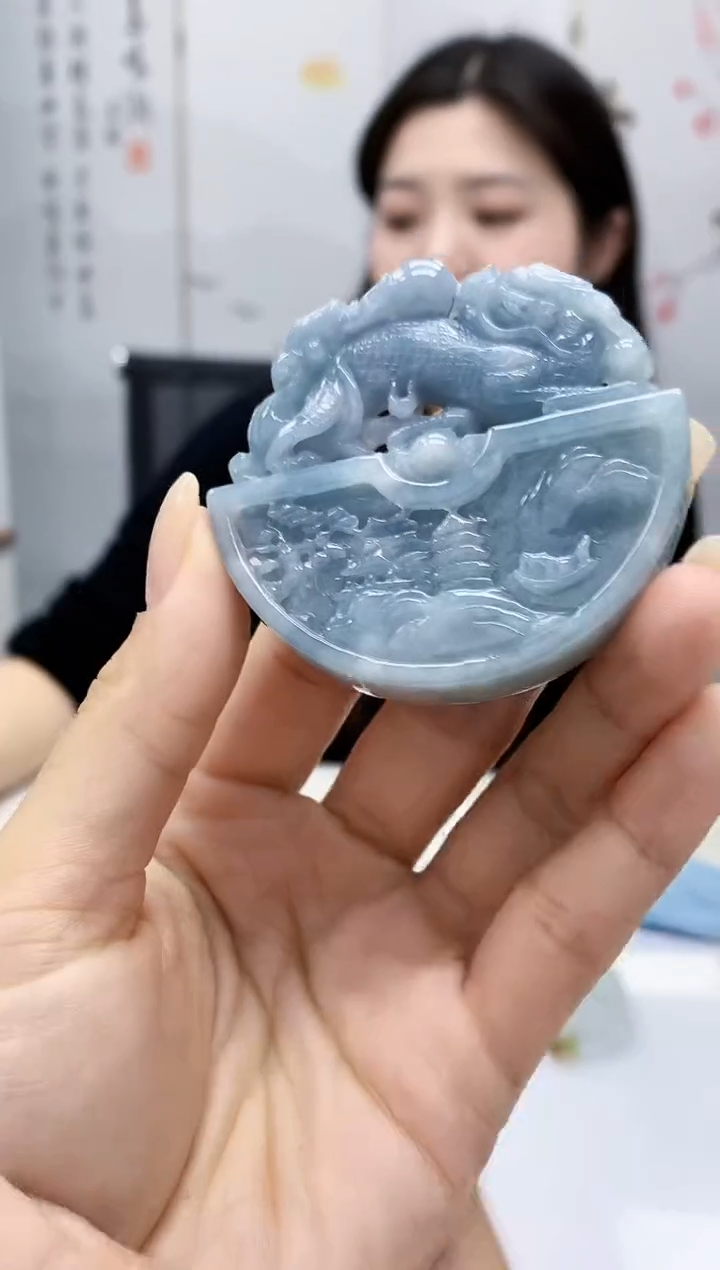 【闪购商品】定制翡翠未镶嵌0405lr-毛货挂件6