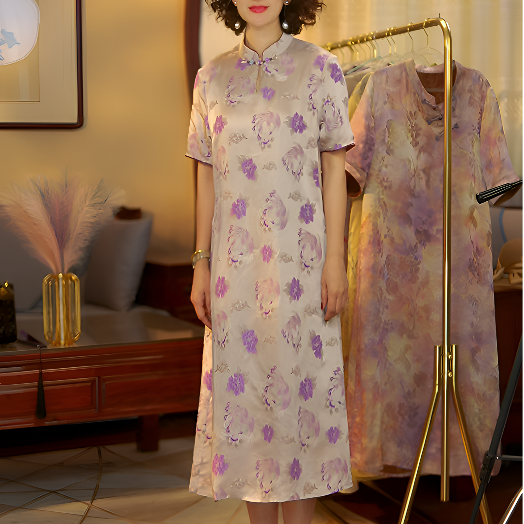 【凝香】2025新款香云妈妈装连衣裙新中式中长款中国风