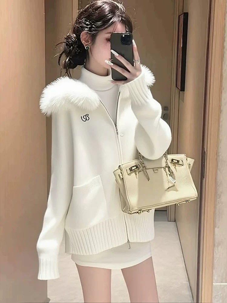 秋冬款甜辣妹微胖纯欲韩系名媛千斤穿搭气质高级针织毛衣女