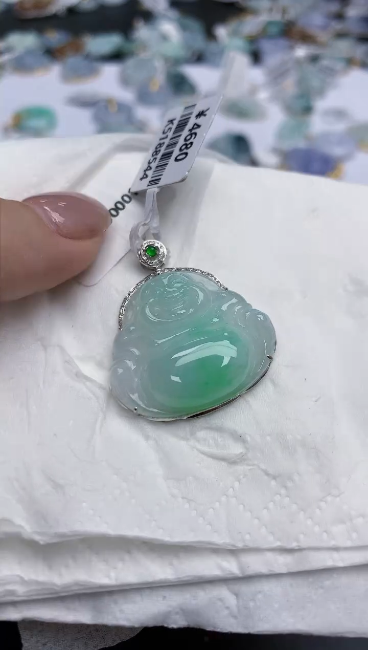 【闪购商品】翡翠颈饰18K金镶嵌天然缅甸翡翠A货