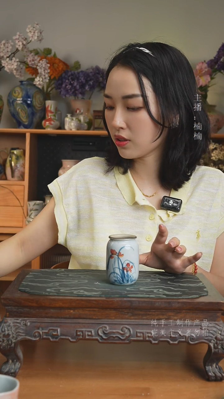 摆件不带花景德镇手工手绘陶瓷花瓶赏瓶