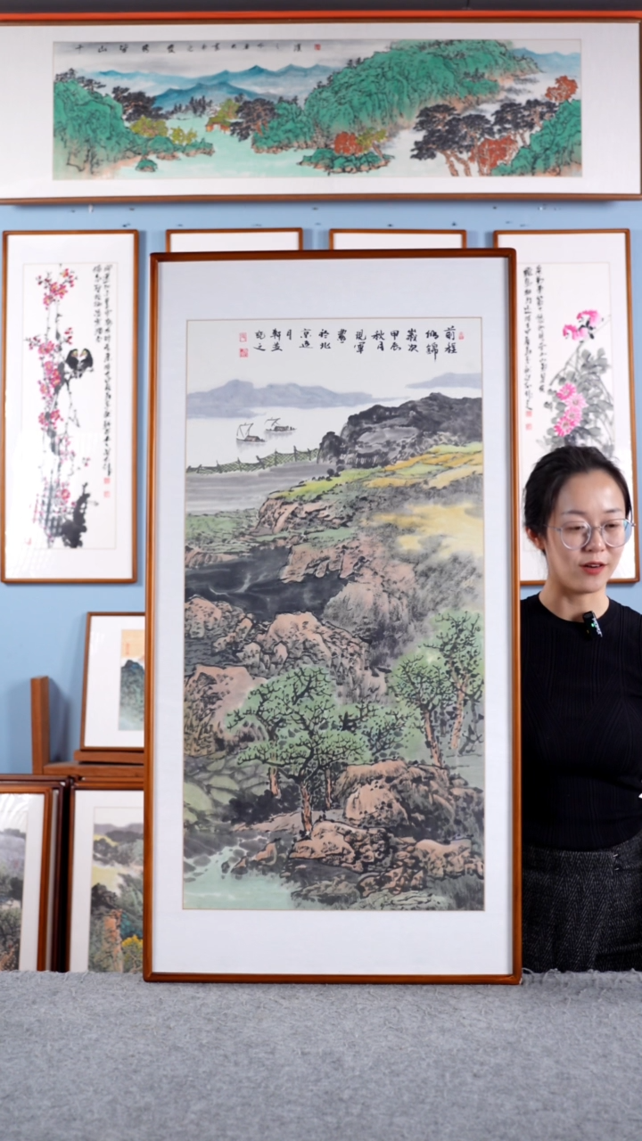 【闪购商品】国画张现军《前程似锦》手绘带框122*62