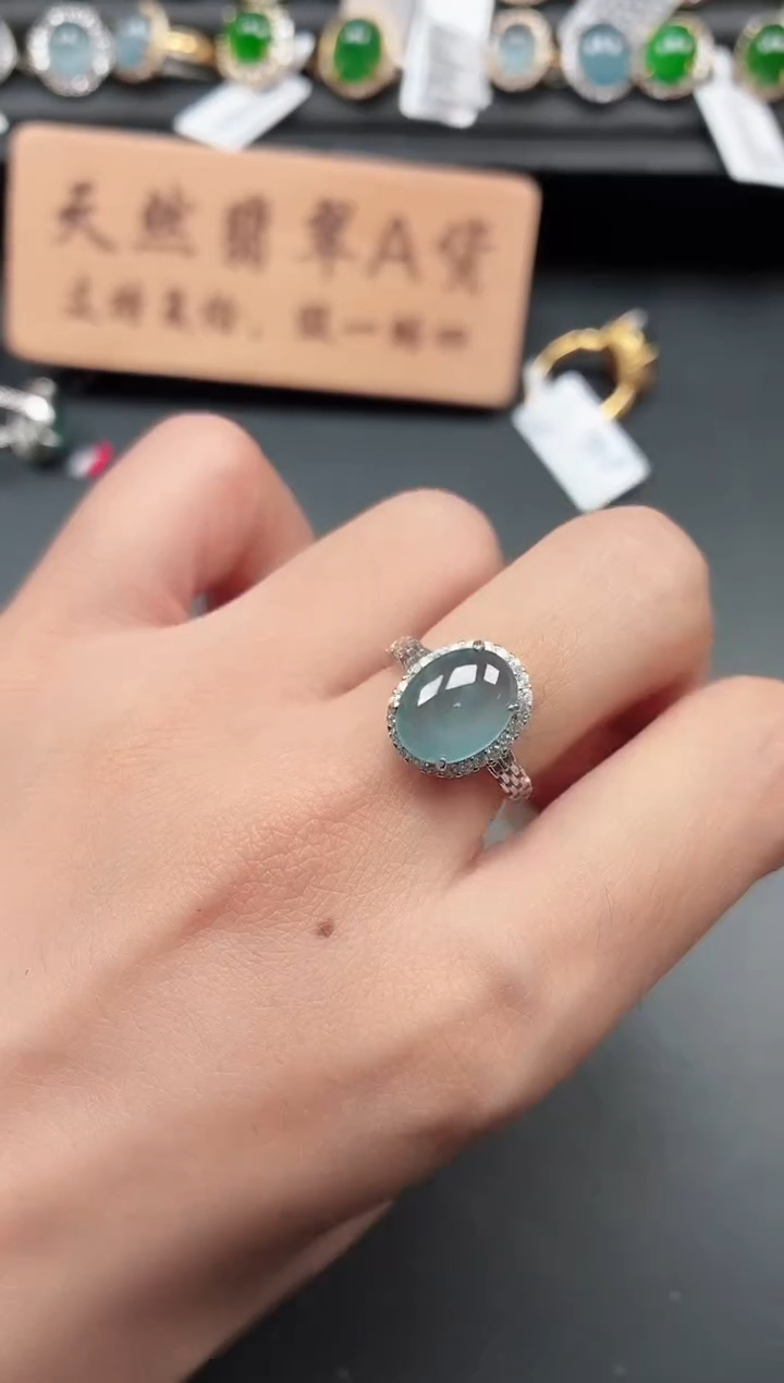 银S925镶嵌戒指翡翠1111