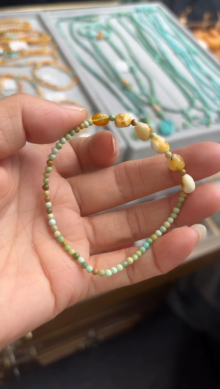 蜜蜡颈饰未镶嵌多样性发一件设计款 