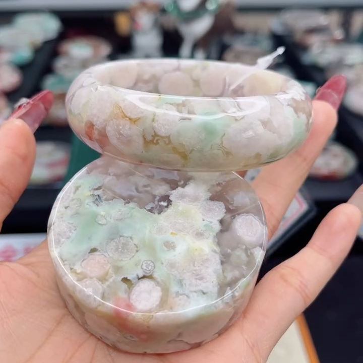 非金属布艺手镯 樱花手镯未镶嵌59圈口（赠品镯心）s921142