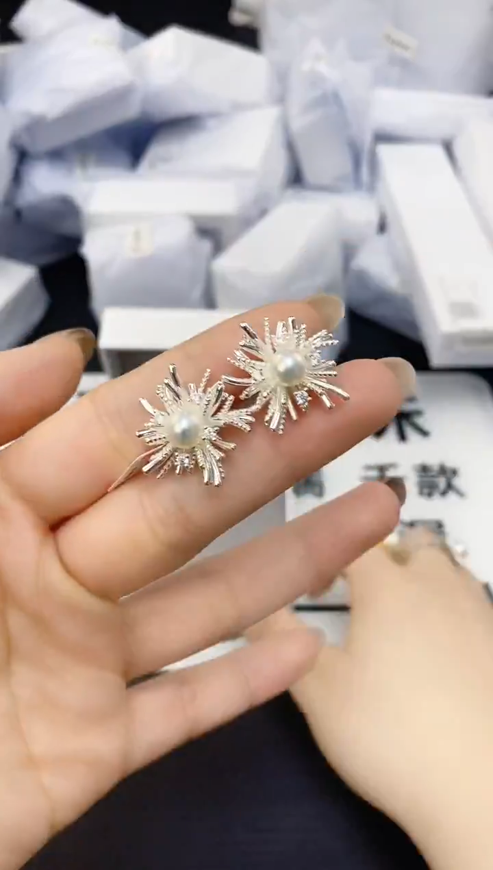 未镶嵌耳饰淡水珍珠ed1041