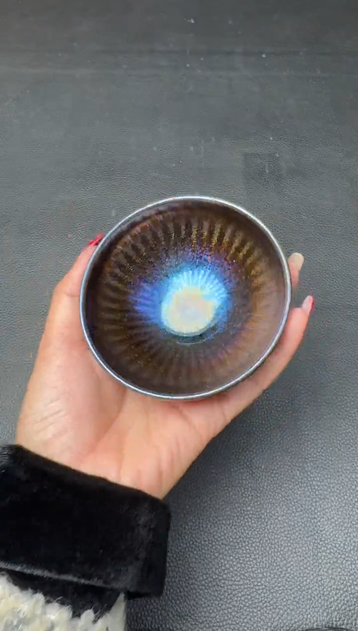 【闪购商品】茶盏建盏故事周运隆孔雀翎曜变35