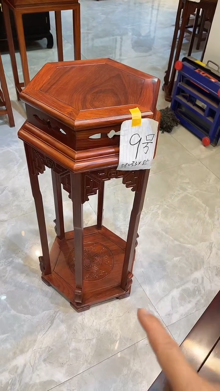 花梨木类成套家具大六角花架38*33*85