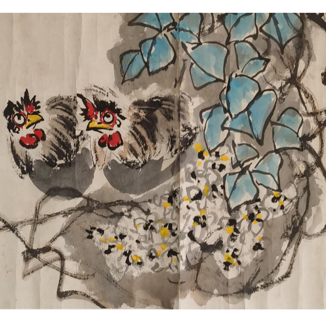 【辽拍】V240617-1-58《大吉图》（2.8平尺) 纸本镜片 DD30