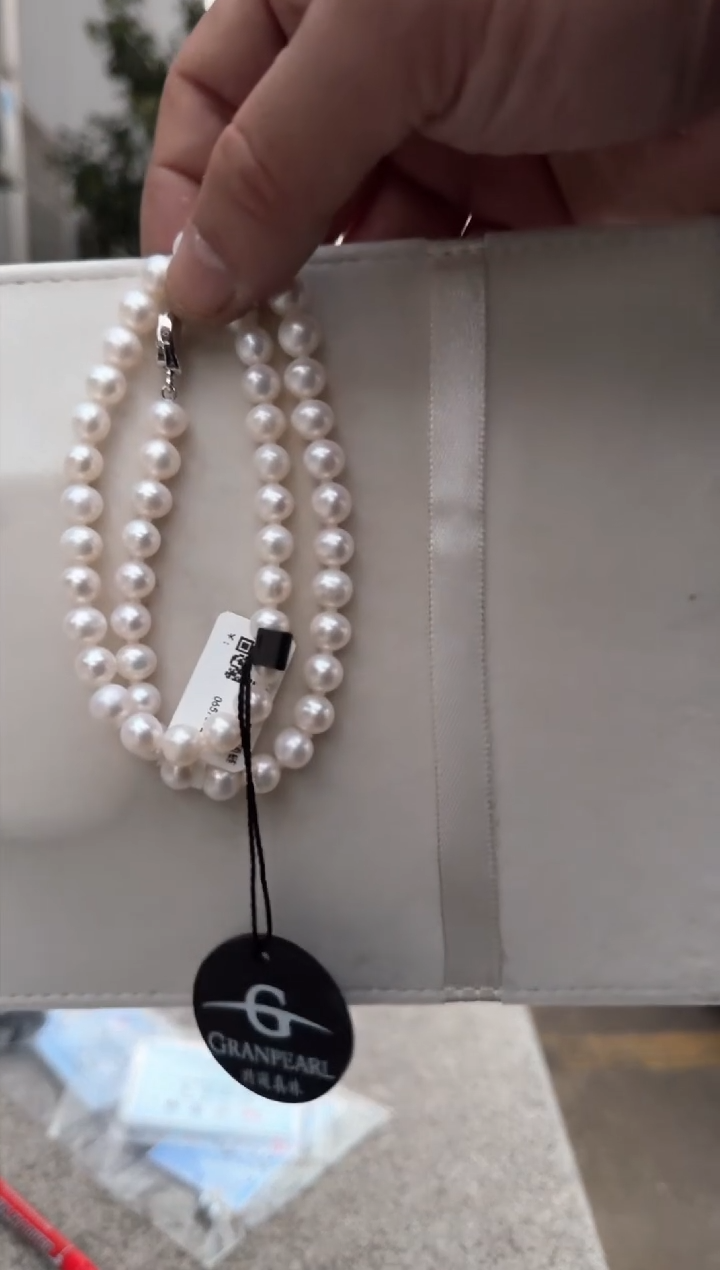 【闪购商品】淡水珍珠颈饰银S925镶嵌无核7-8