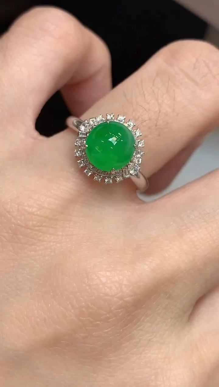 18K金镶嵌戒指翡翠C35