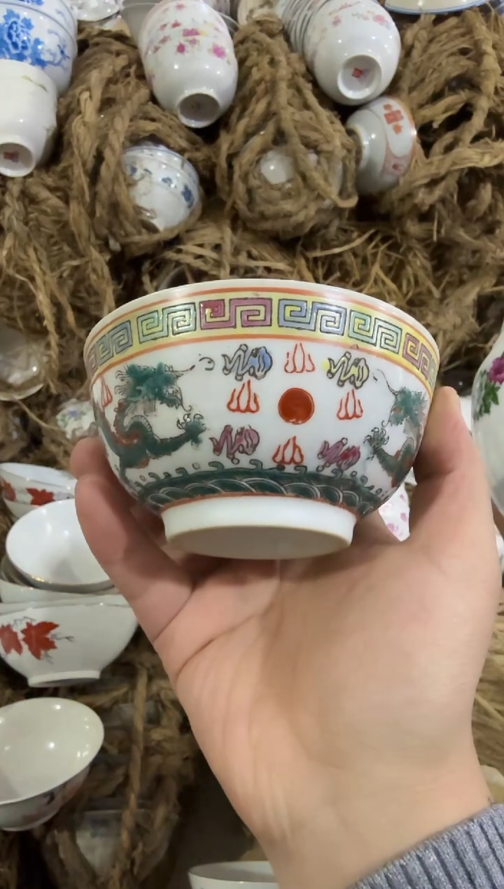【闪购商品】摆件龙花碗11.3厘米微瑕矿点凸瓷