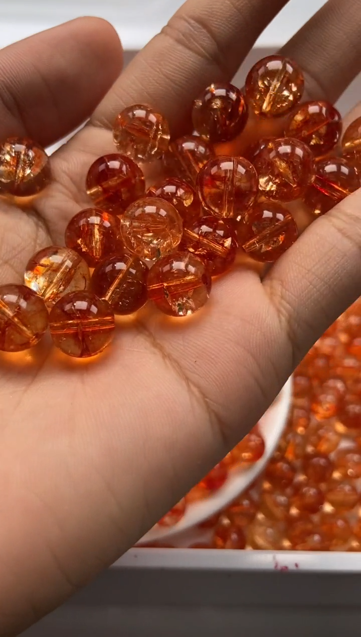 颈饰未镶嵌水晶W1720-金橙色碧玺10mm*10颗