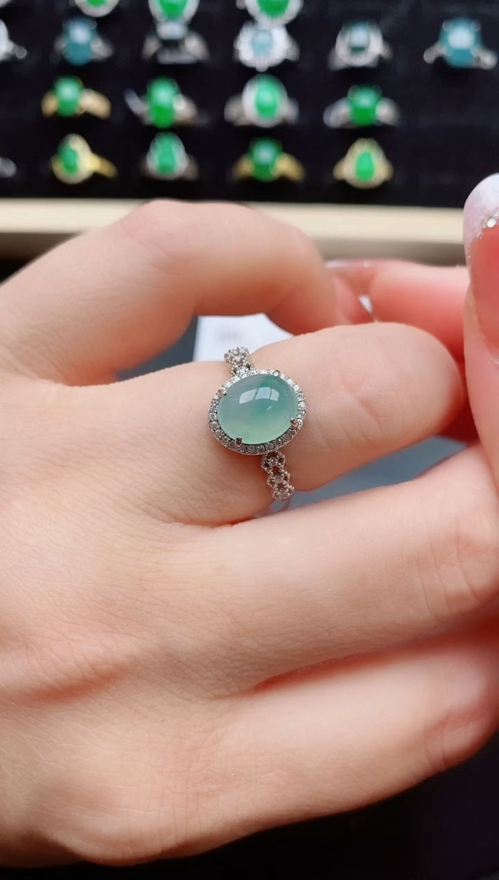 【闪购商品】翡翠戒指银S925镶嵌312321