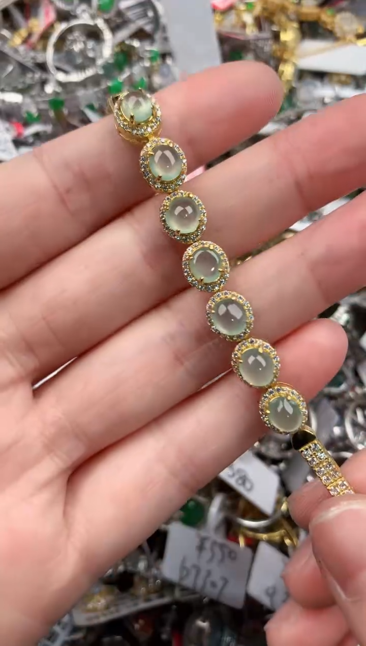 银S925镶嵌戒指翡翠111            9