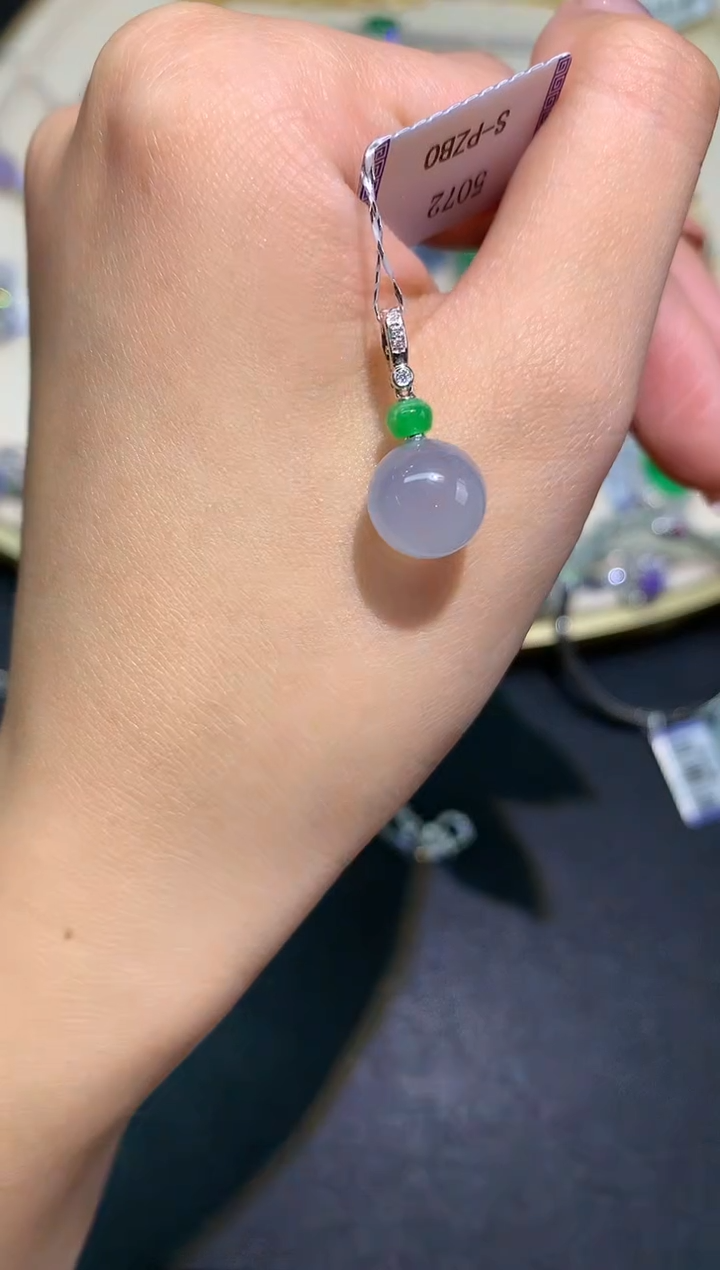 翡翠18K金镶嵌吊坠(不含链)吊坠A235|3980
