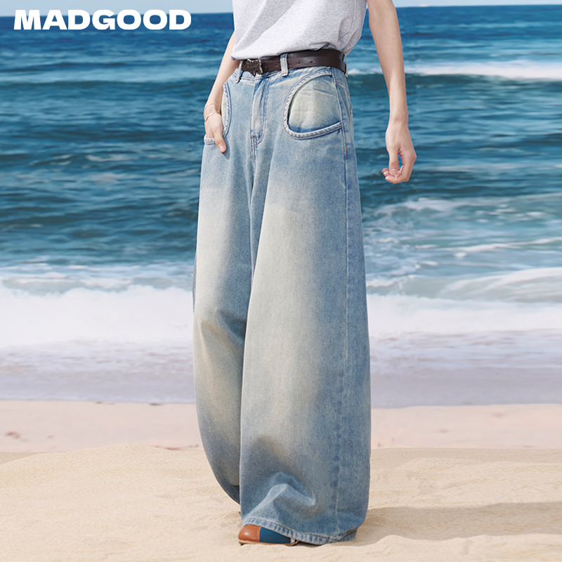 【年终宠粉破价】madgood马得工地日系休闲垂感牛仔裤MDGDCK252399