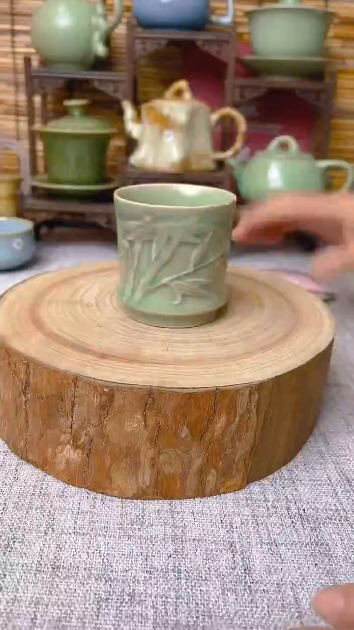 【闪购商品】瓷片原生态原矿竹子杯子