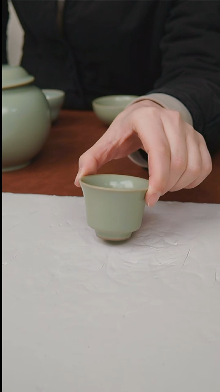 杯子瓷富山严选汝瓷，马蹄杯