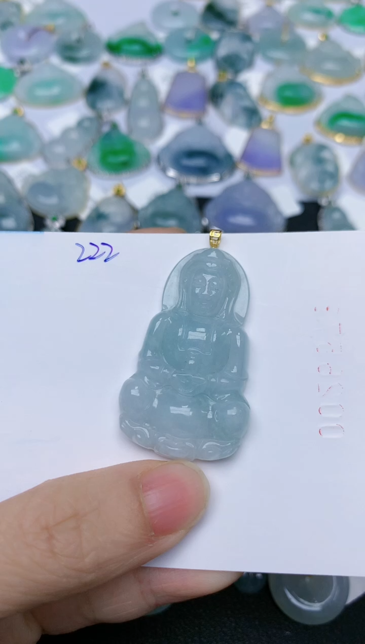 【闪购商品】翡翠颈饰18K金镶嵌天然翡翠A货    