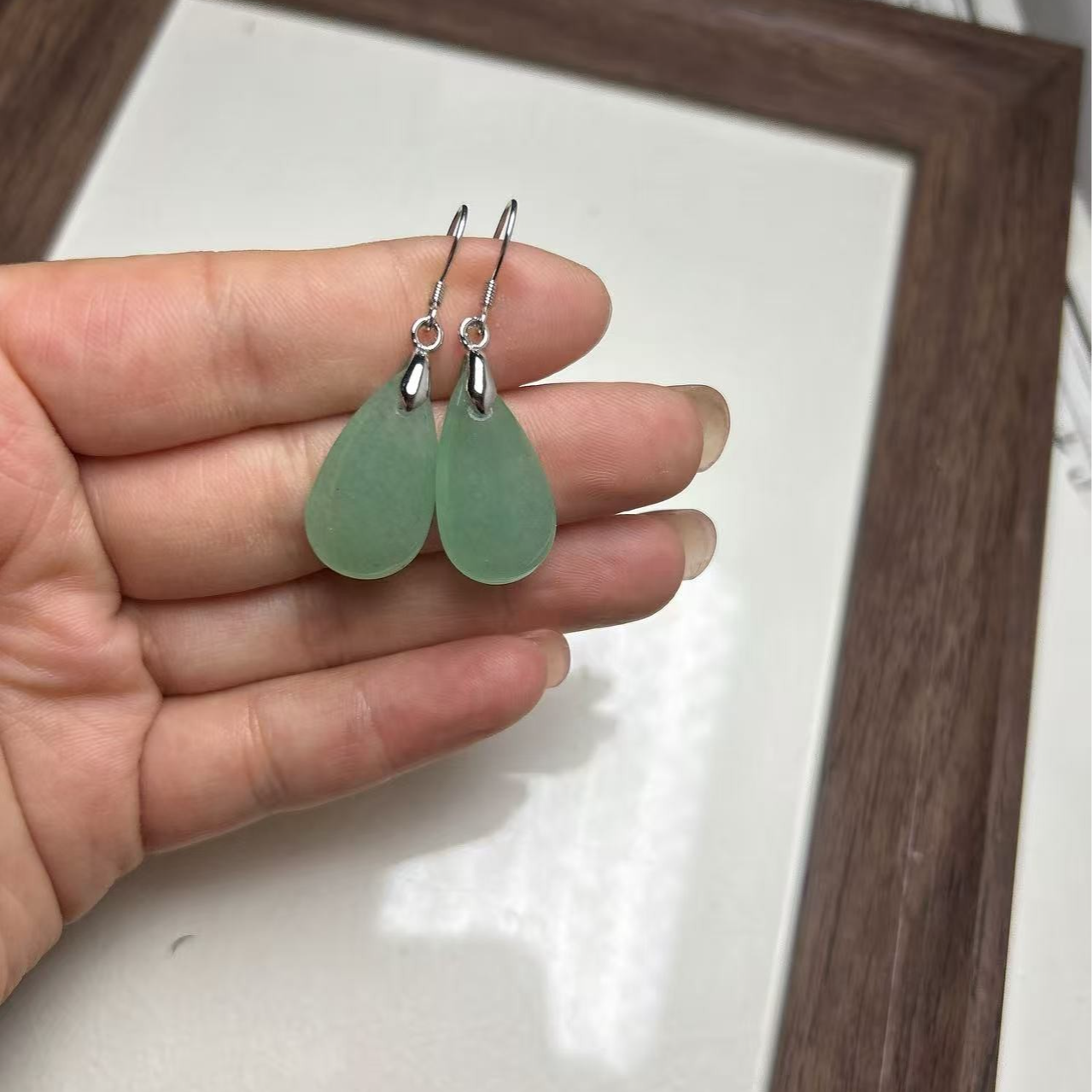 1502-新款水滴-耳钩S925银（拍一发一，多样性发货）