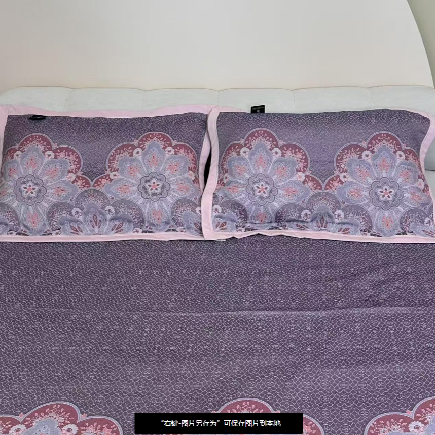 枕巾-花韵千秋-灰52*78cm 加厚纱布成人枕巾一对装！
