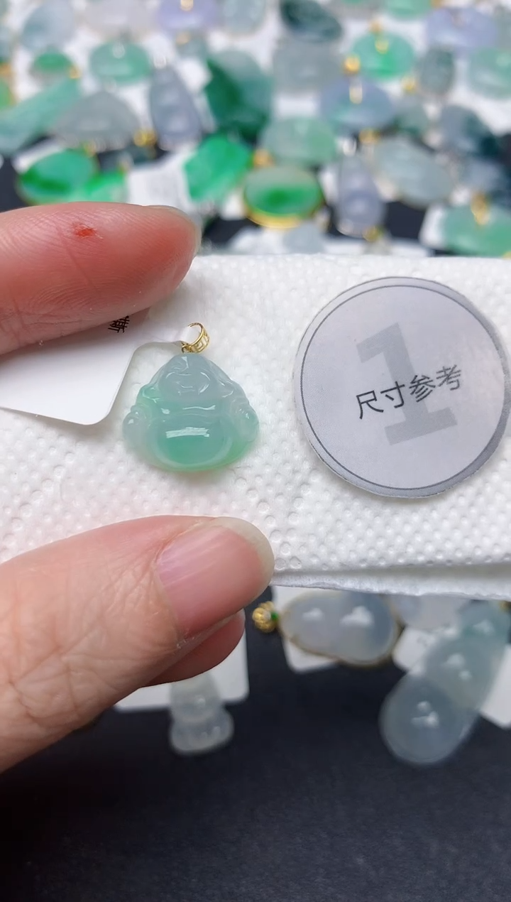 颈饰18K金镶嵌翡翠天然缅甸A货翡翠