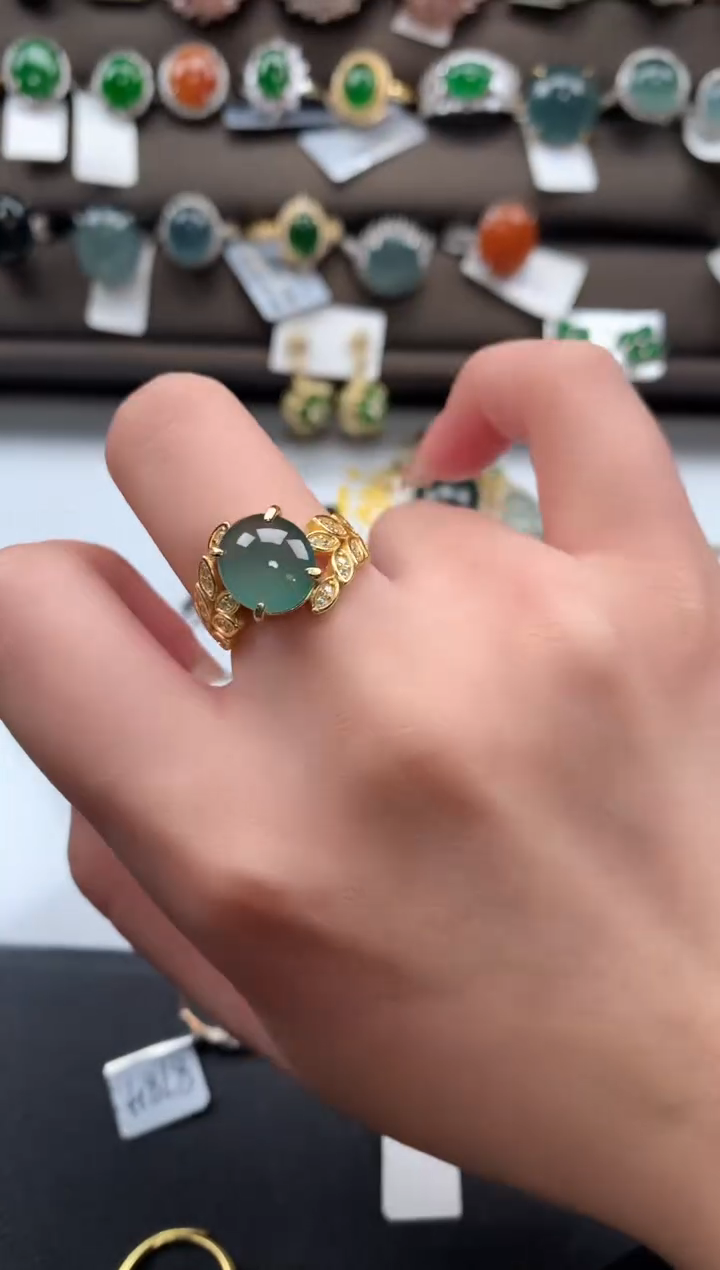 【闪购商品】翡翠戒指银S925镶嵌542141