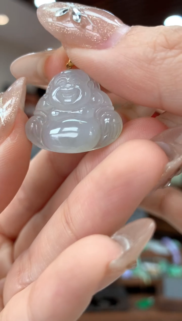 【闪购商品】翡翠吊坠(不含链)18K金镶嵌佛公