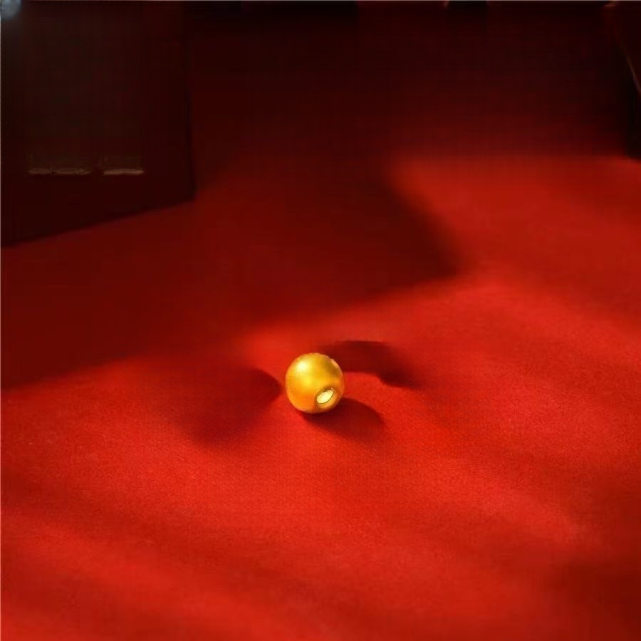 鑫万福（高克重加硬）足金999卡4mm金珠 配件WH1213